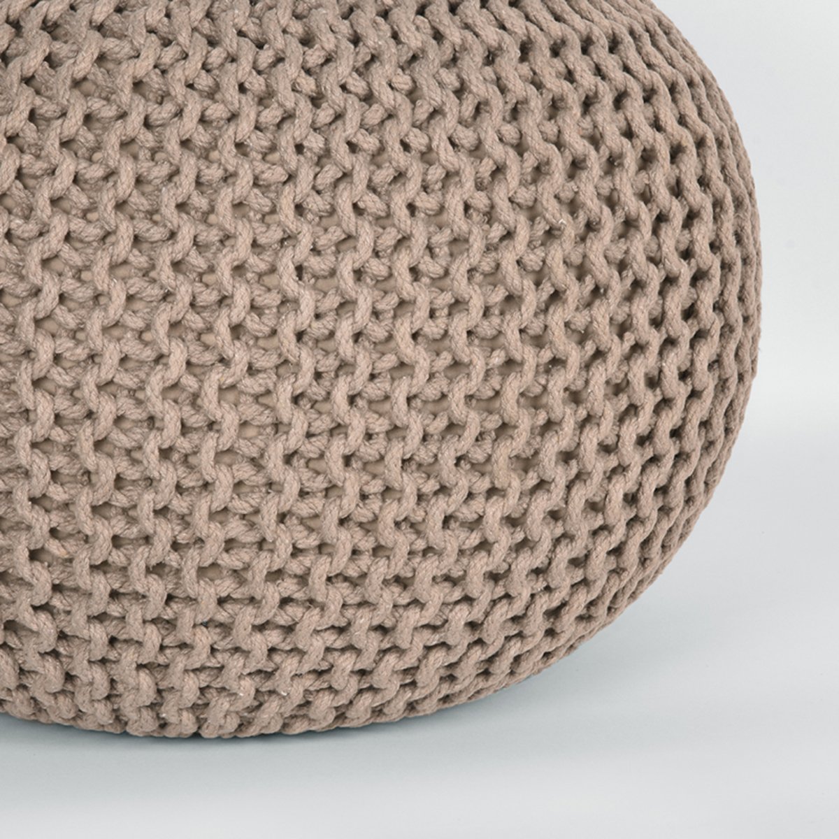 Poef Knitted beige, 50 cm