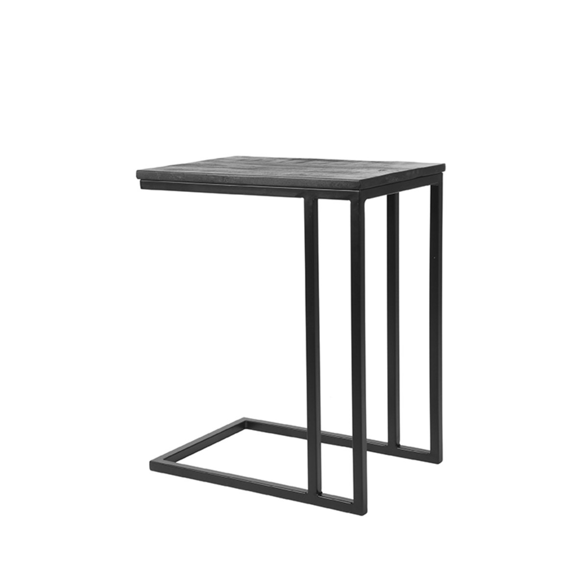 Bijzettafel Move zwart mangohout, 50x35x62 cm