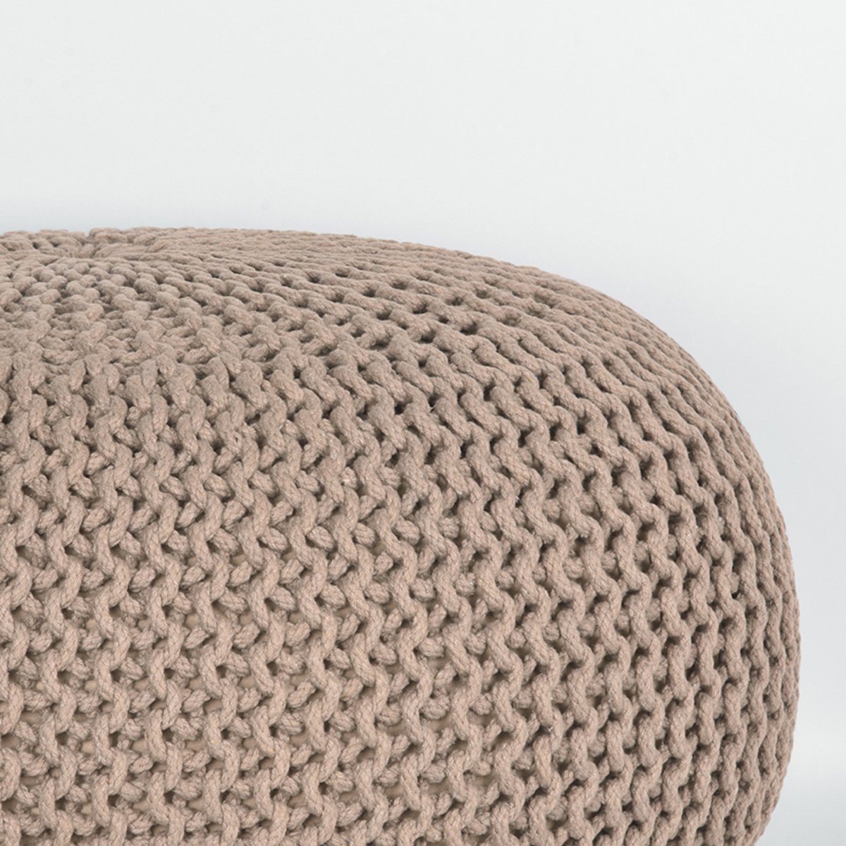 Poef Knitted beige, 70 cm