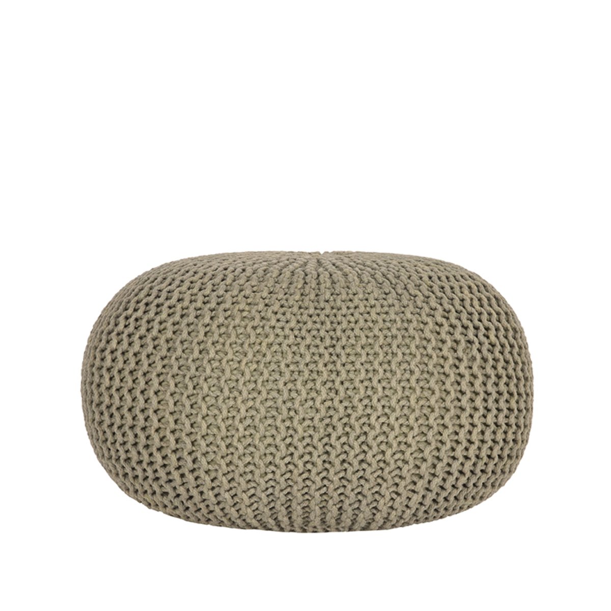 Poef Knitted olijfgroen, 70 cm