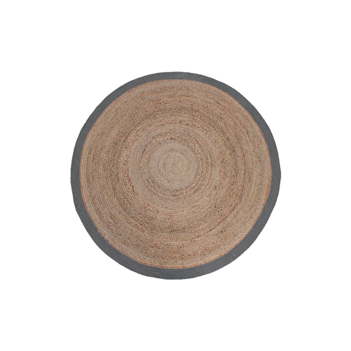 Vloerkleed Jute naturel + grijs, 90 cm