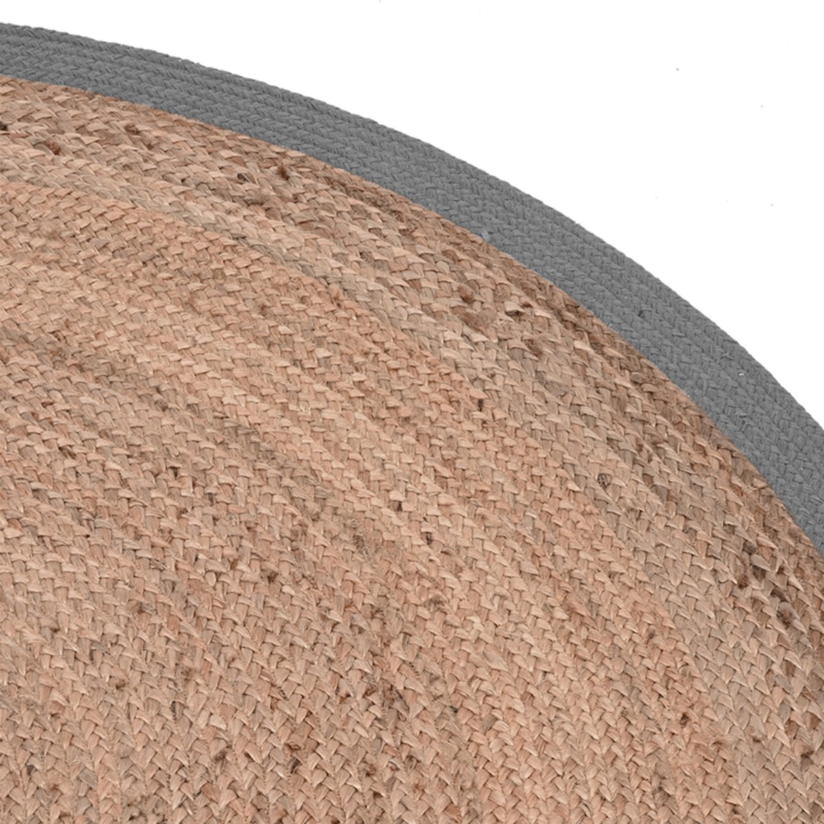 Vloerkleed Jute naturel + grijs, 90 cm