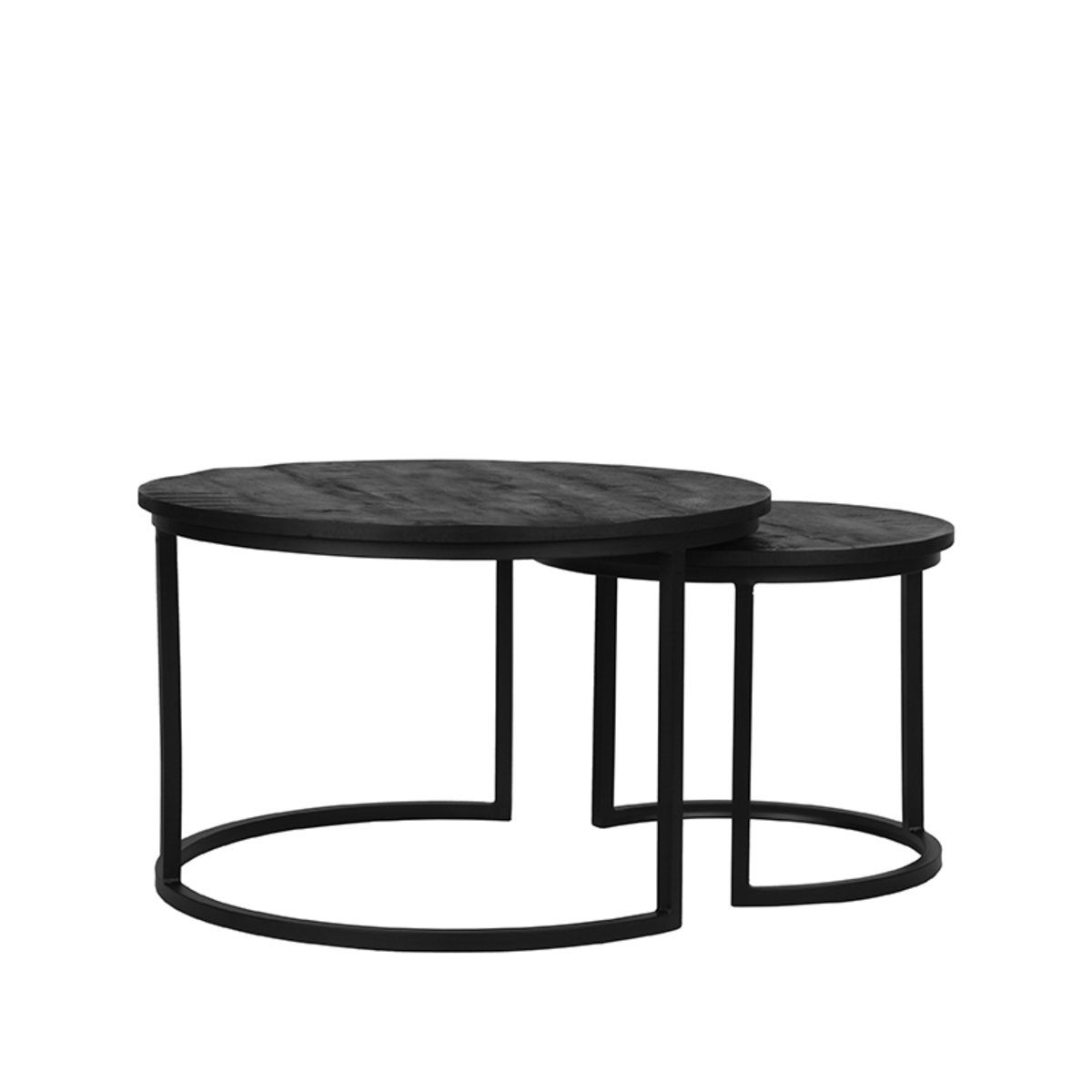 Salontafel Double zwart mangohout, 70 cm