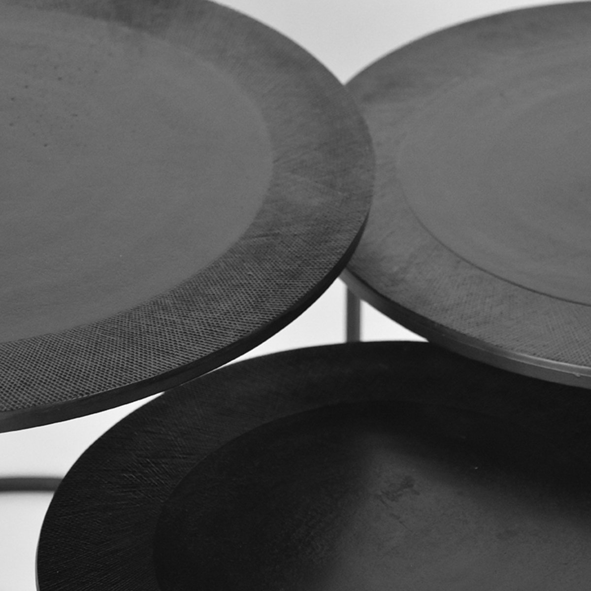 Salontafel Set Tres zwart metaal, 55 cm