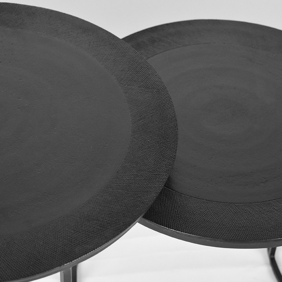 Salontafel Set Tres zwart metaal, 55 cm