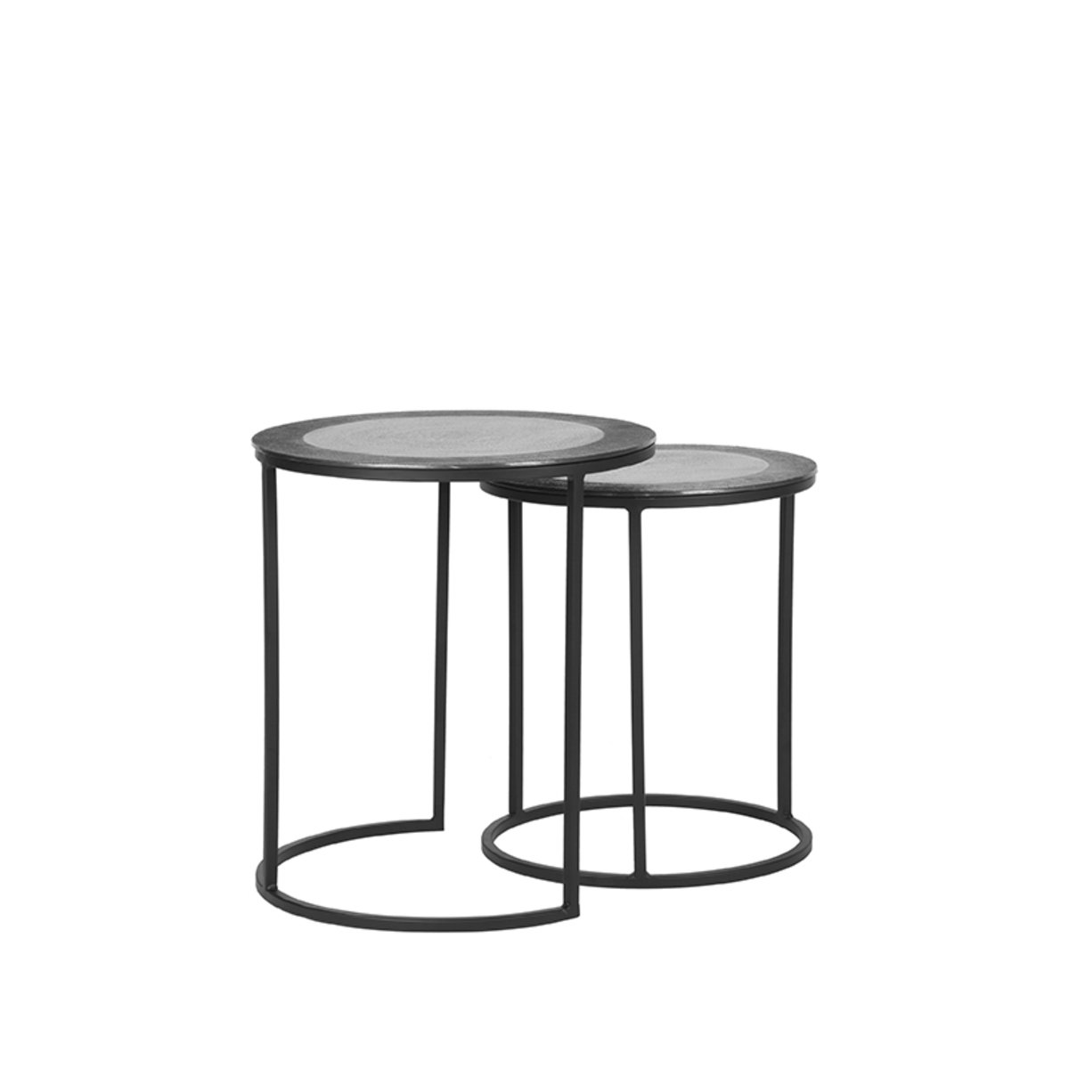 Salontafel Set Pair antiek ash metaal, 40 cm