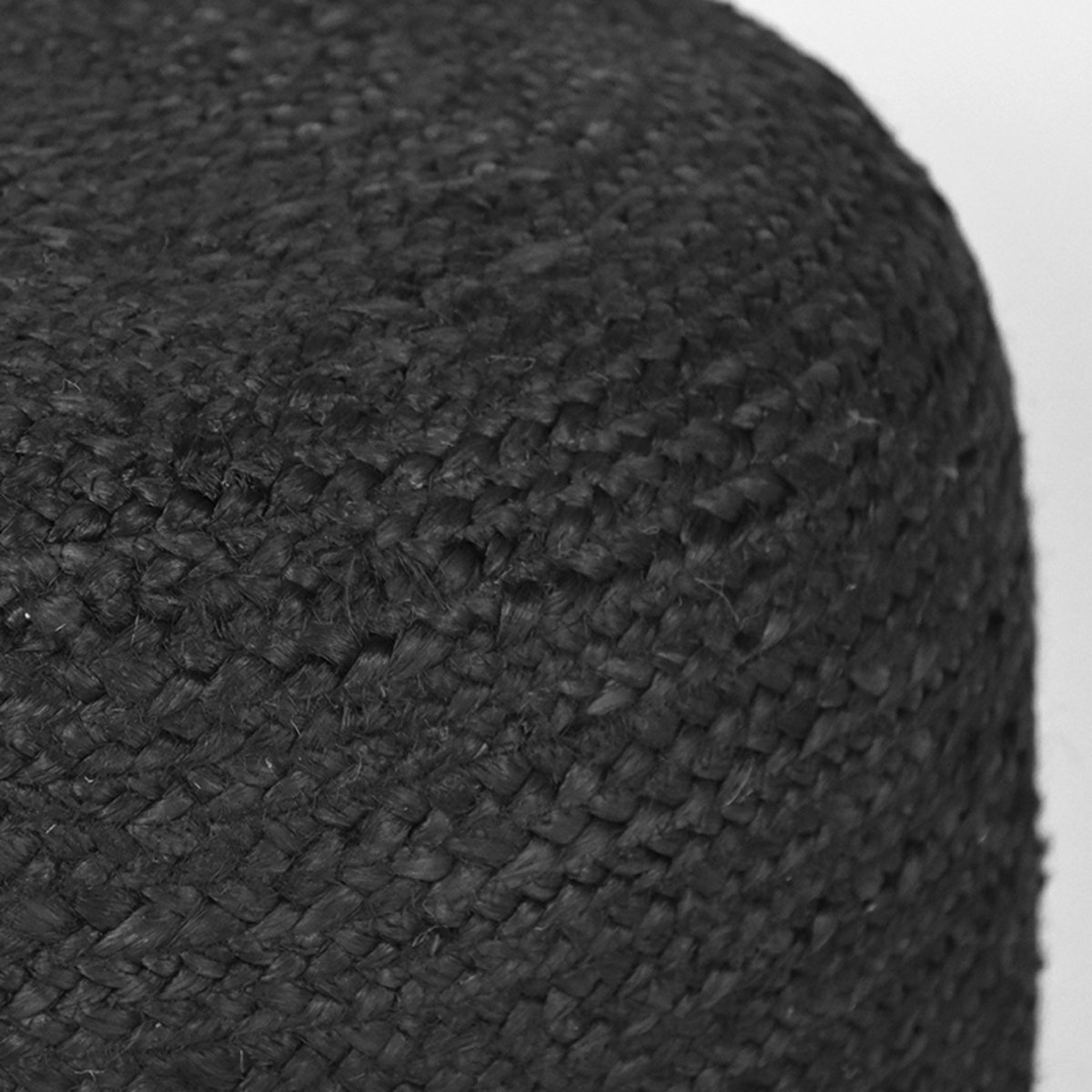 Poef Jute zwart, 50 cm