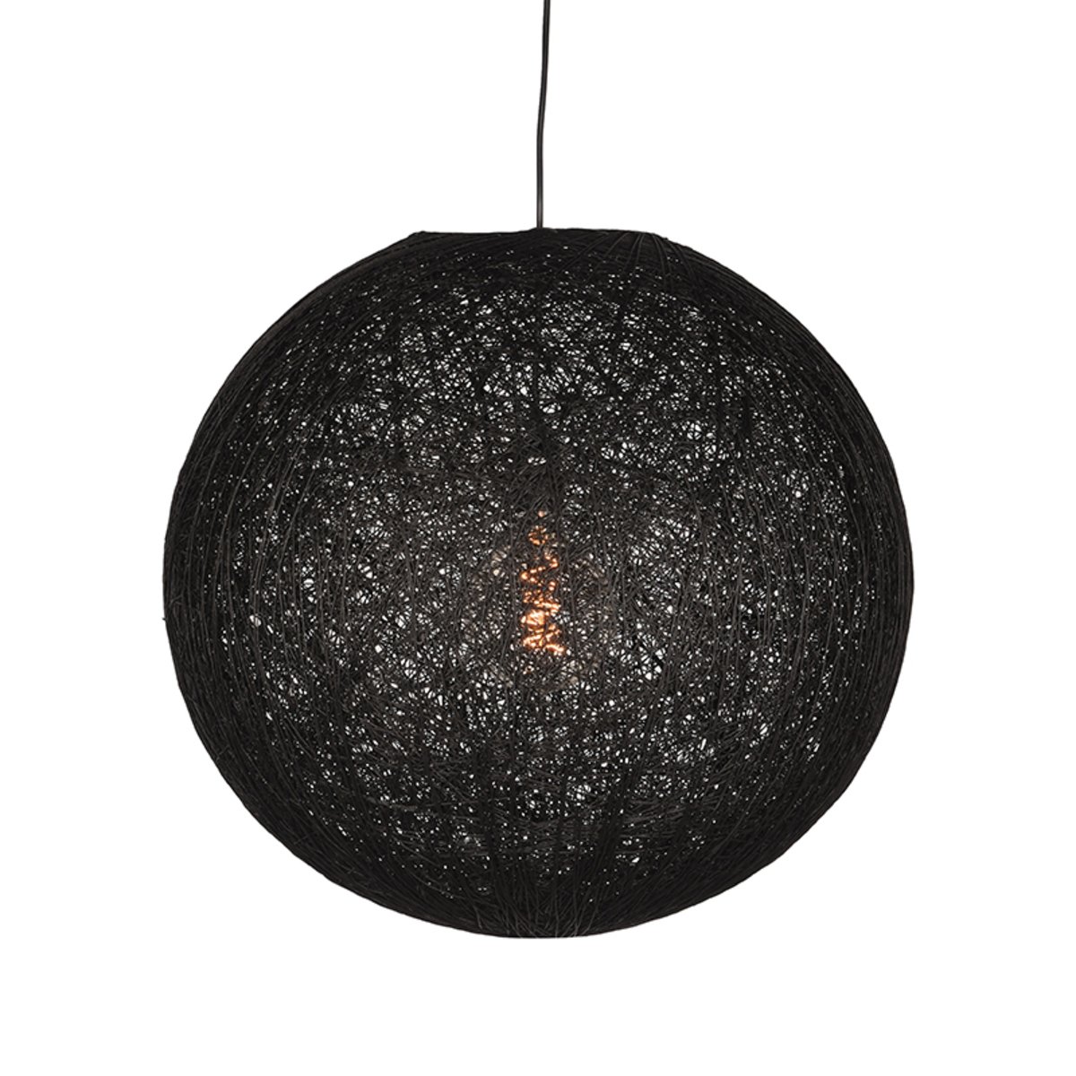 Hanglamp Twist zwart vlas, 55x145 cm