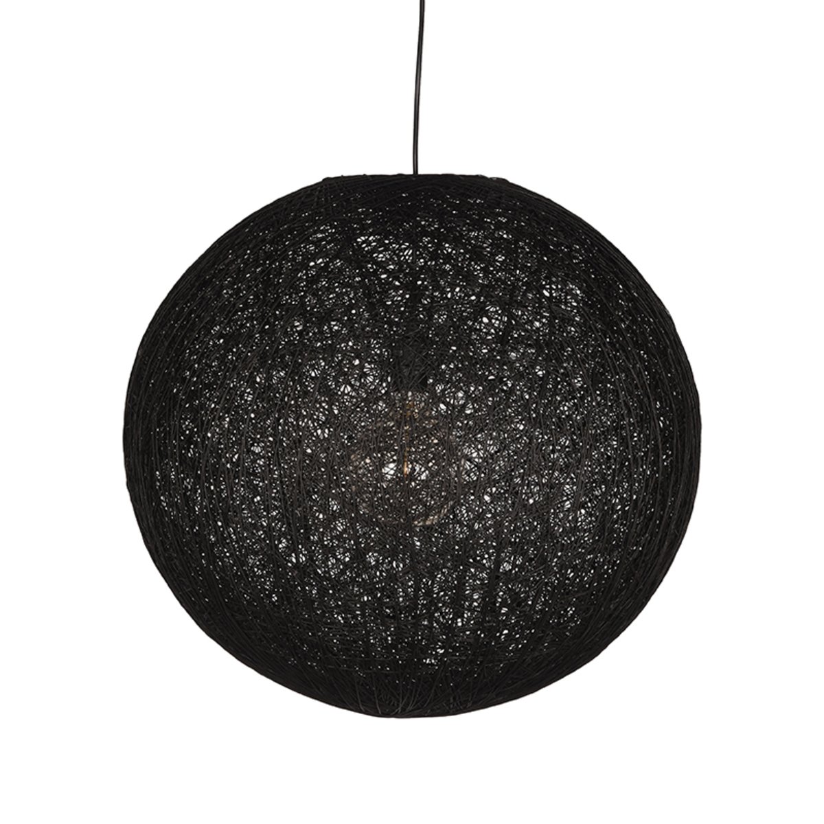Hanglamp Twist zwart vlas, 55x145 cm