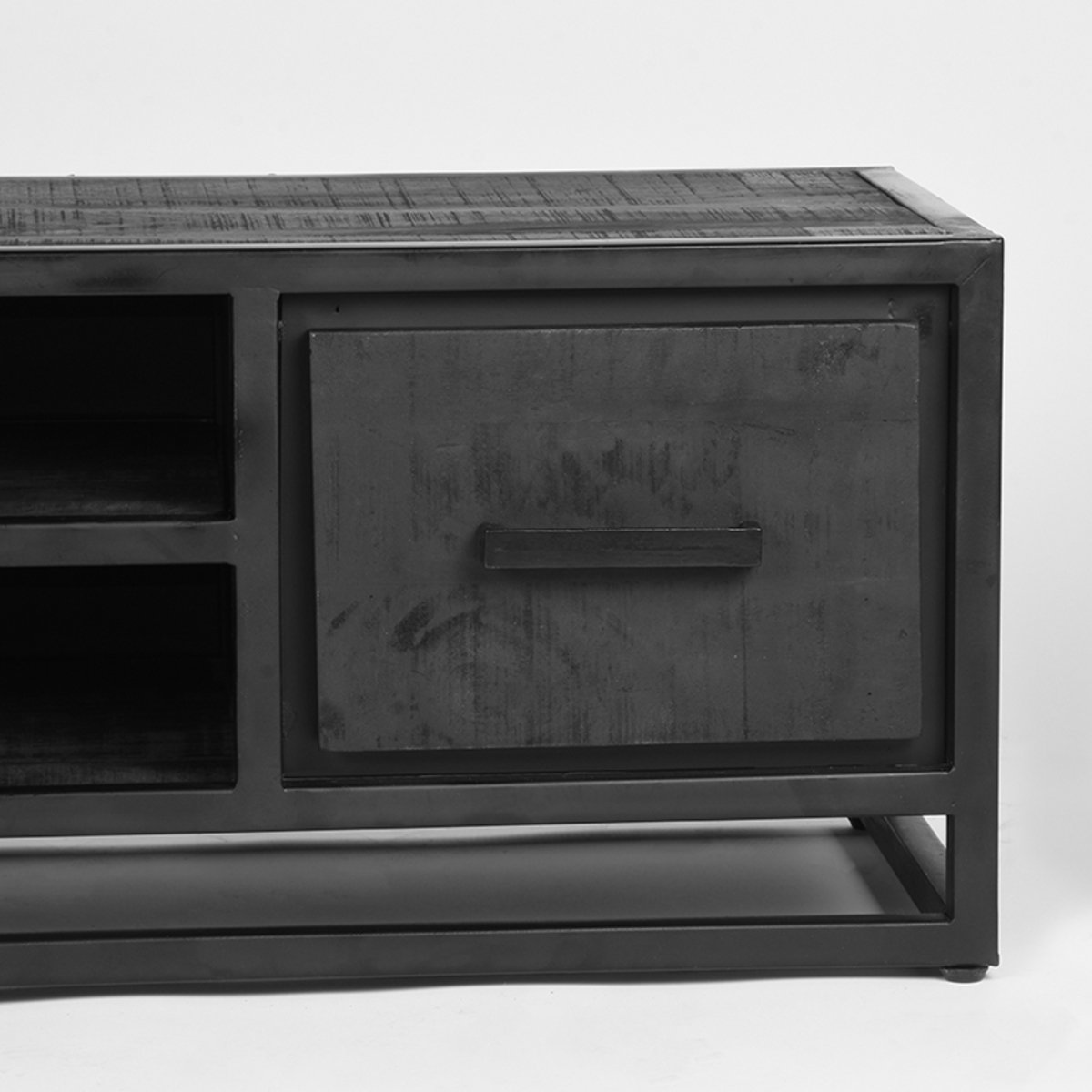 Tv-meubel Chili zwart mangohout, 120x45x40 cm