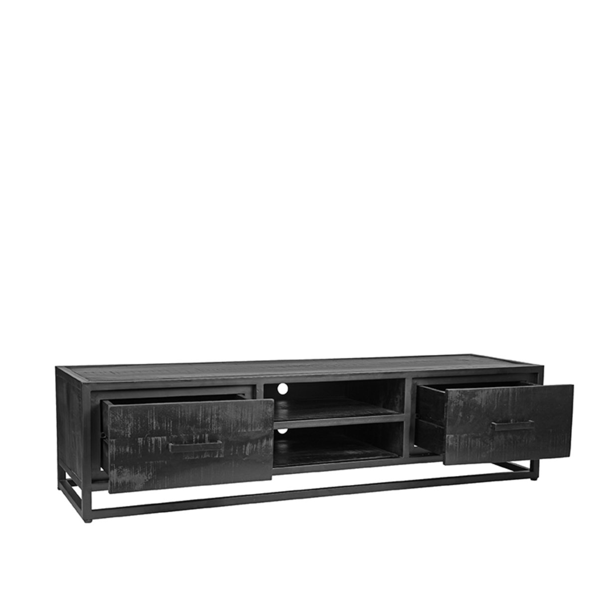 Tv-meubel Chili zwart mangohout, 160x45x40 cm