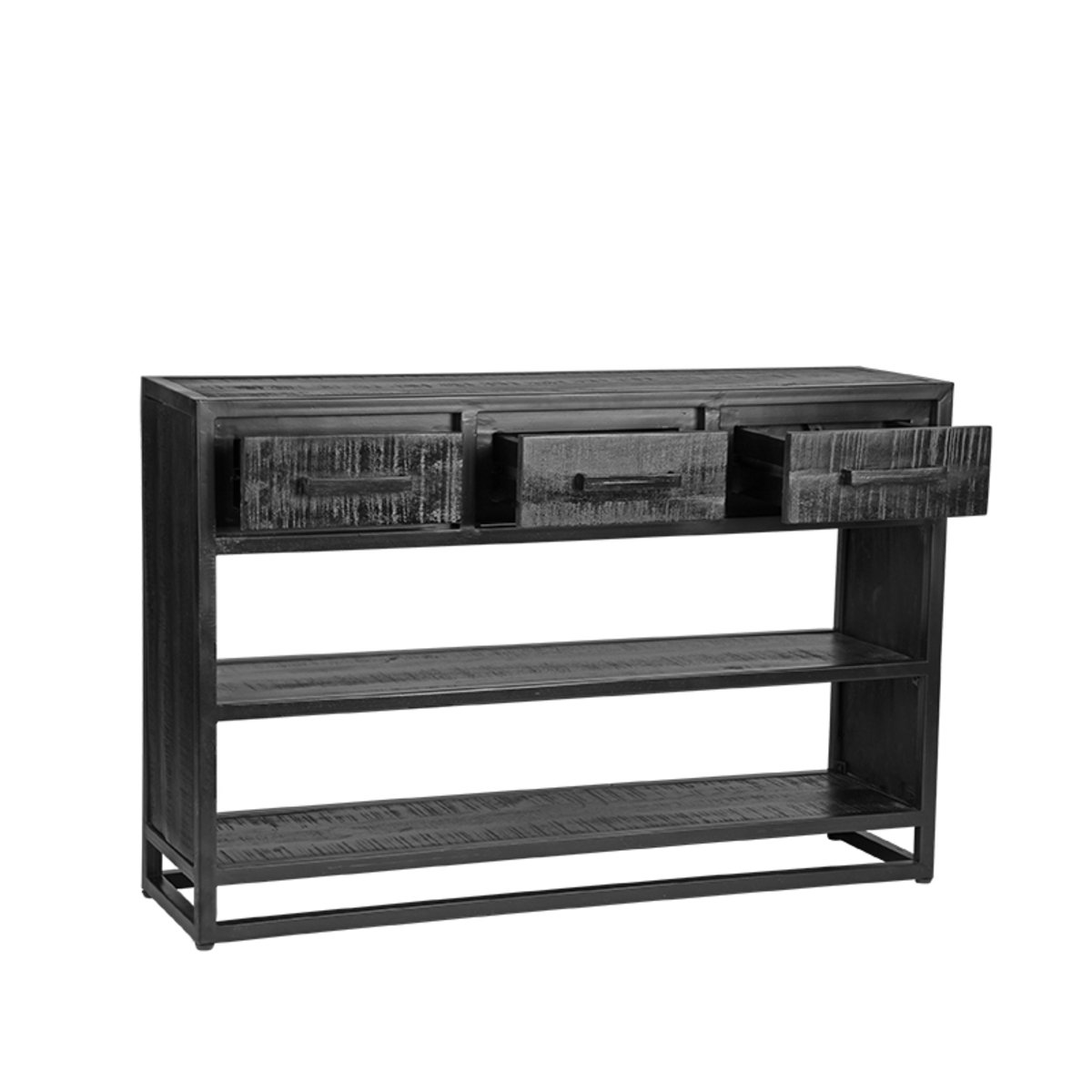 Sidetable Chili zwart mangohout, 115x30x75 cm