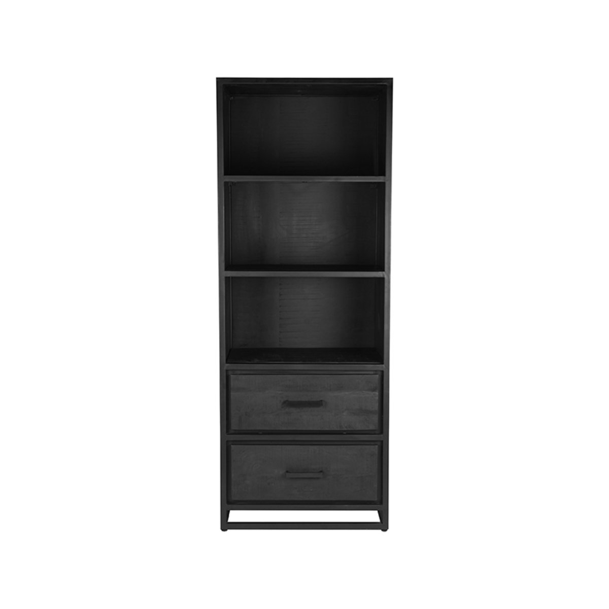 Boekenkast Chili zwart mangohout, 70x45x185 cm