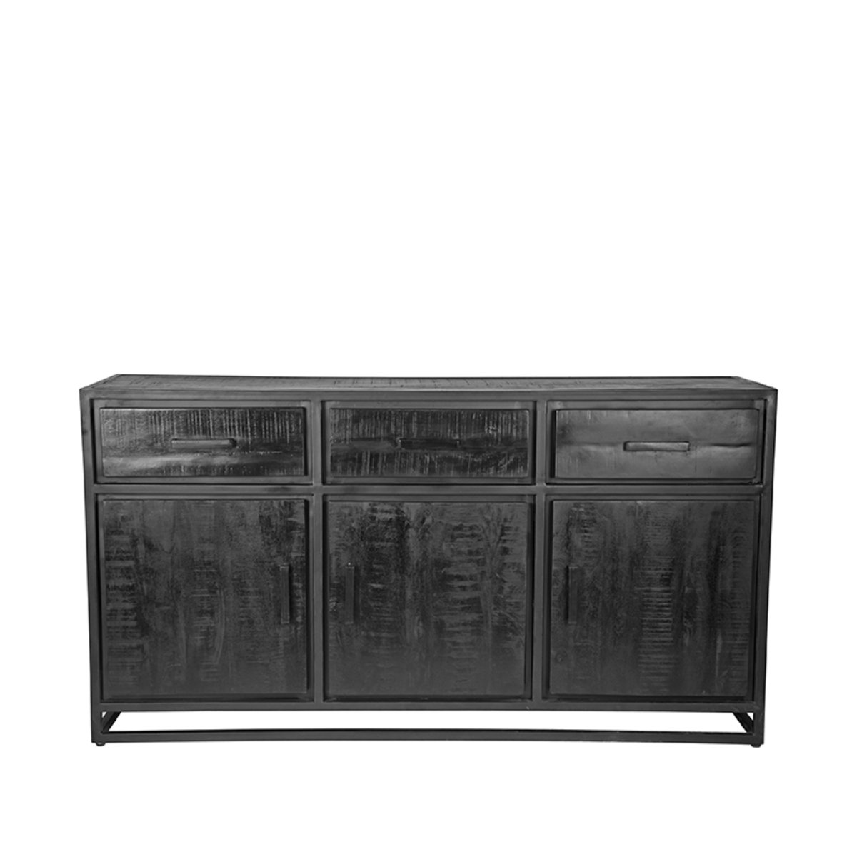 Showroommodel dressoir Chili zwart mangohout, 170x45x90 cm