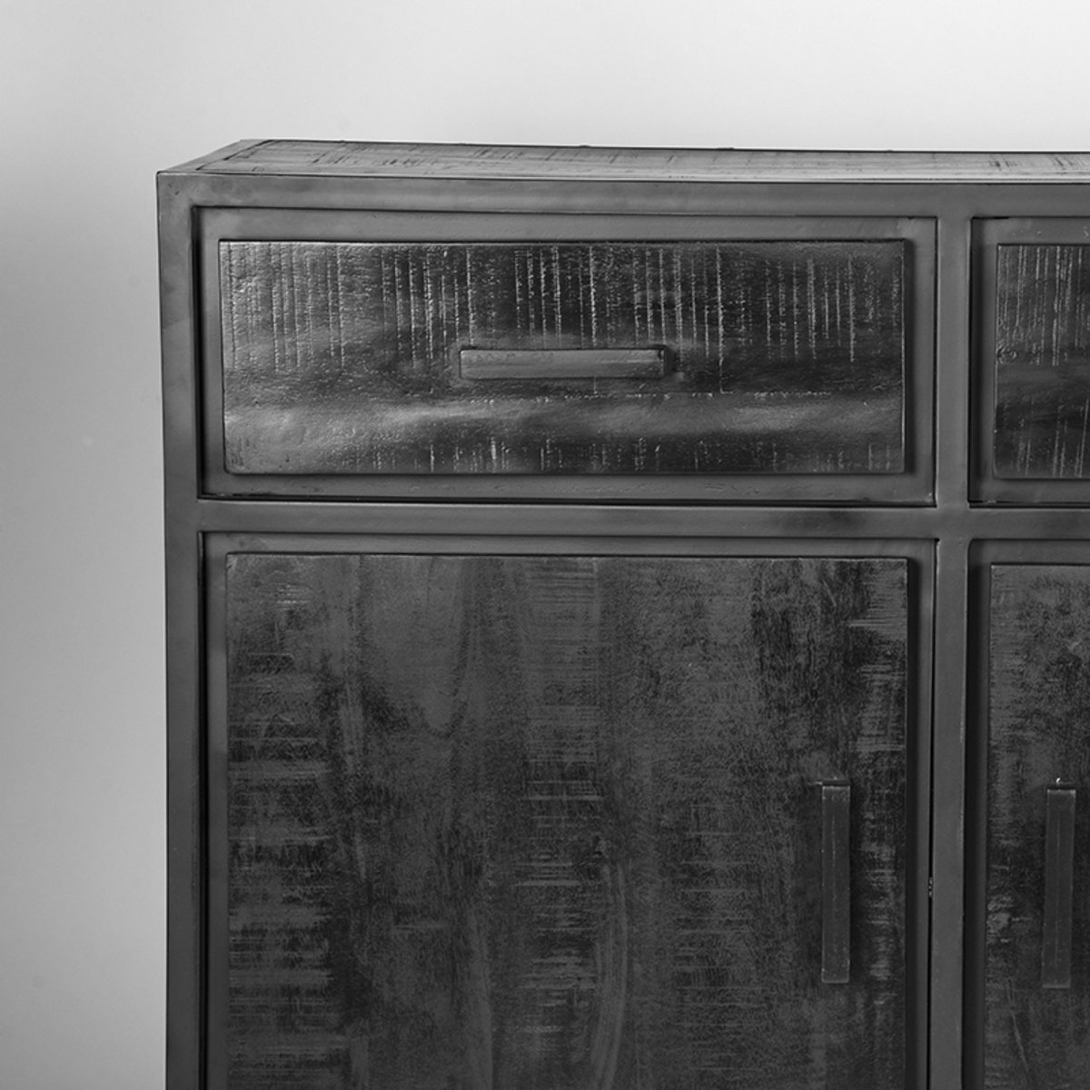 Showroommodel dressoir Chili zwart mangohout, 170x45x90 cm