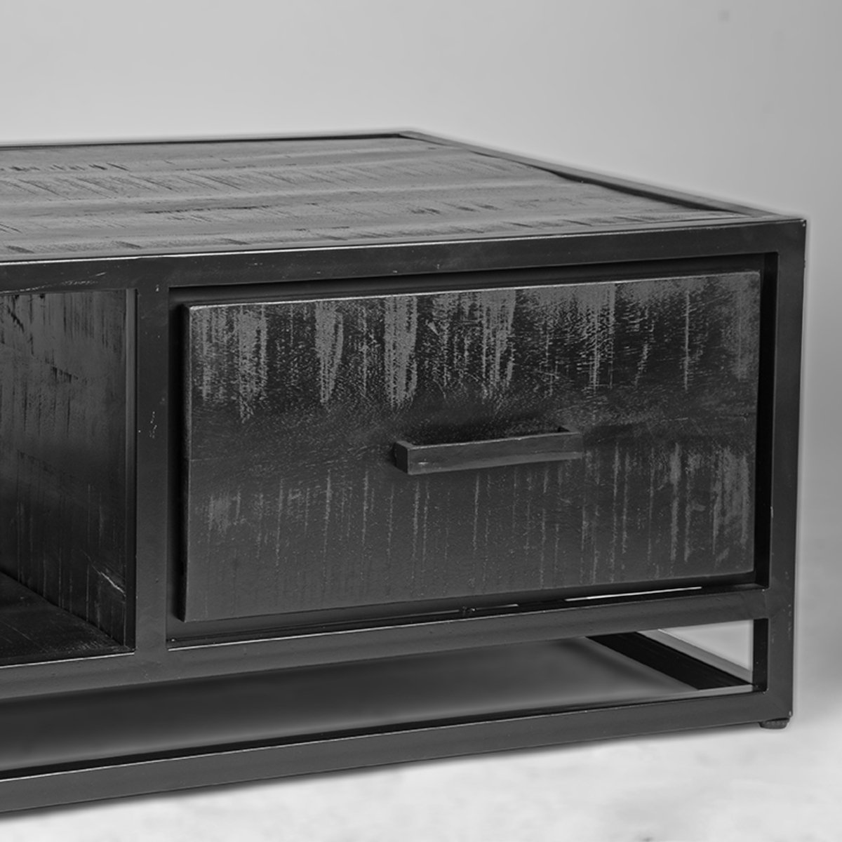 Salontafel Chili zwart mangohout, 110x70 cm