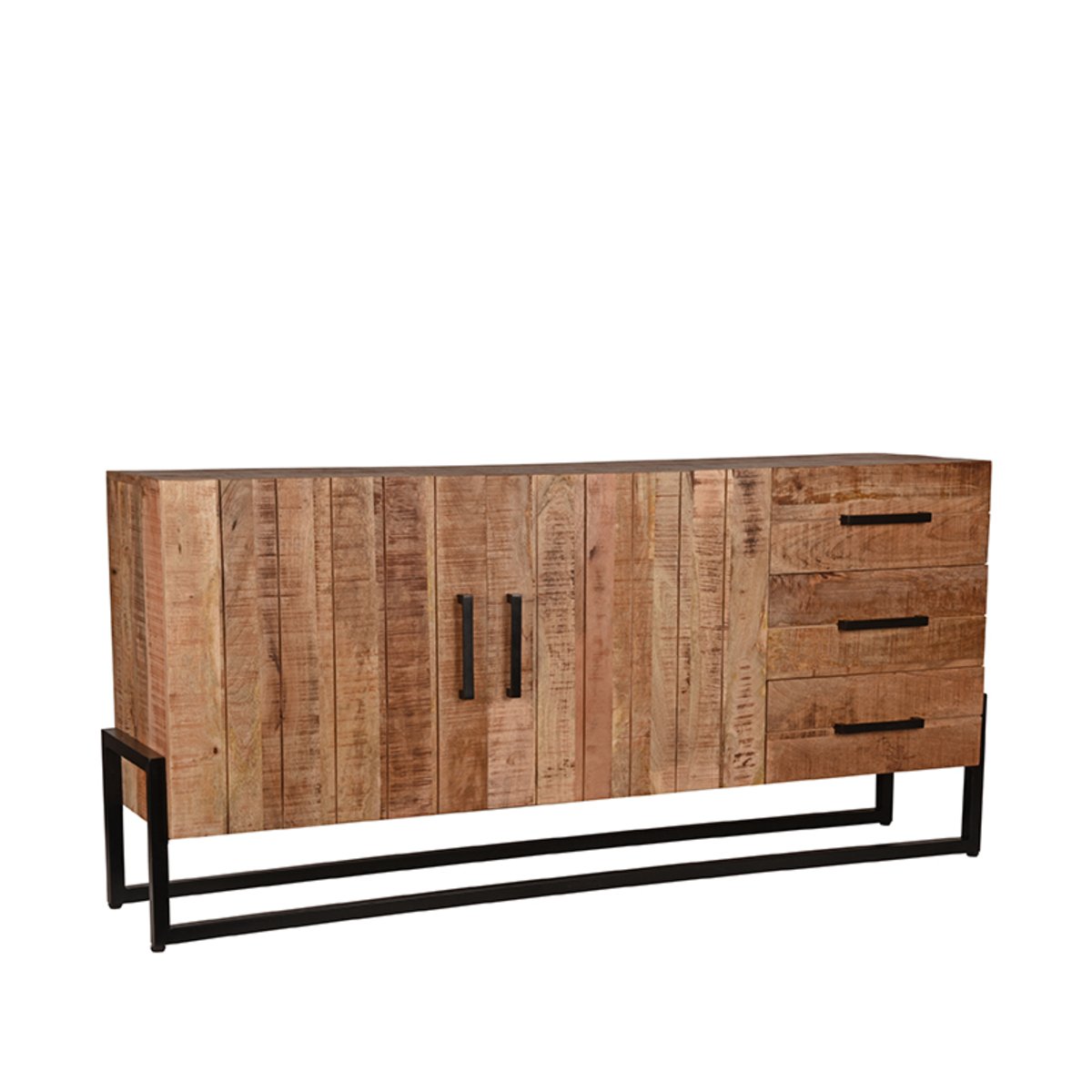 Dressoir Bolivia rough mangohout, 184x40x85 cm