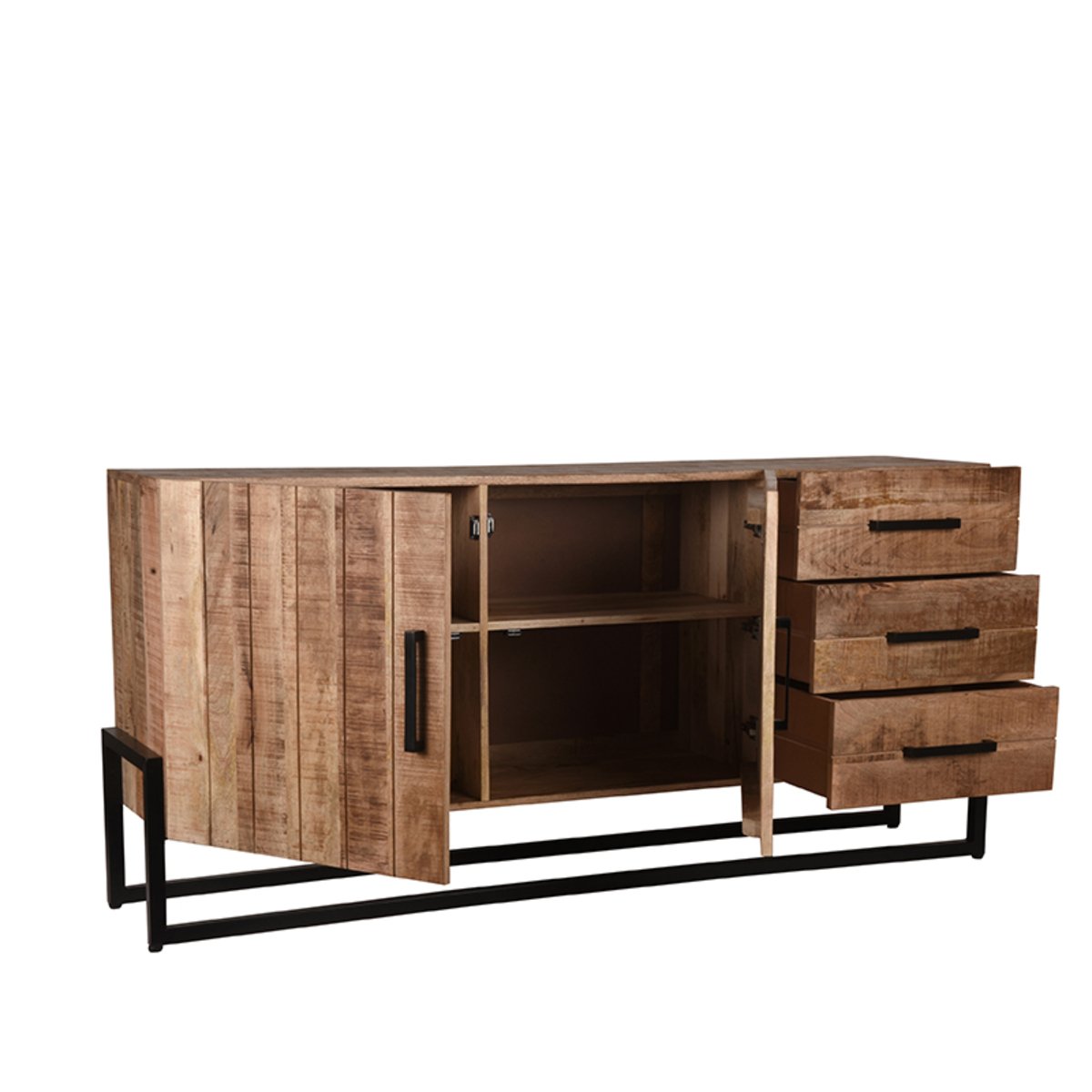 Dressoir Bolivia rough mangohout, 184x40x85 cm