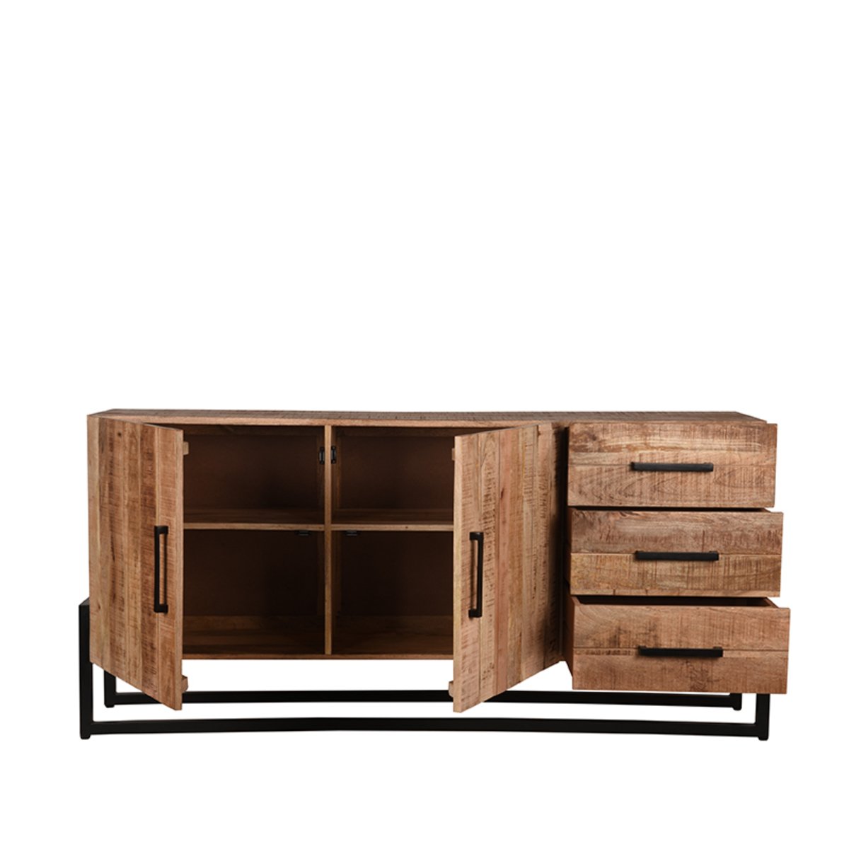 Dressoir Bolivia rough mangohout, 184x40x85 cm