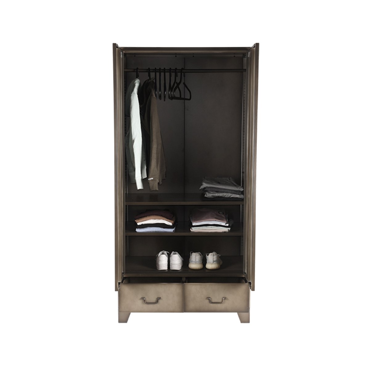 Hoge kast Fence vintage metaal, 90x50x185 cm