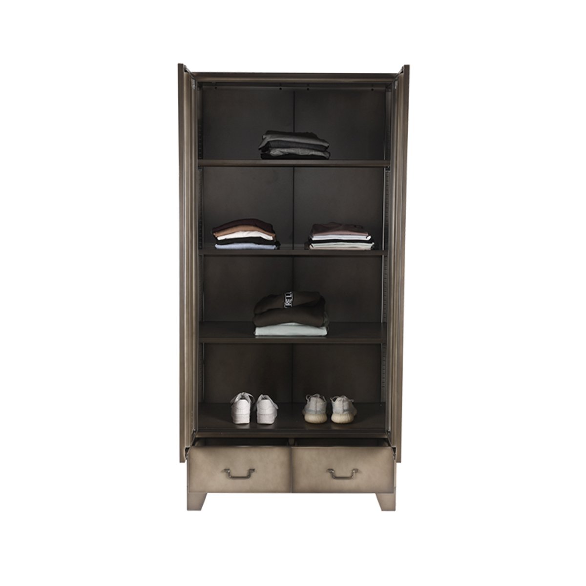 Hoge kast Fence vintage metaal, 90x50x185 cm