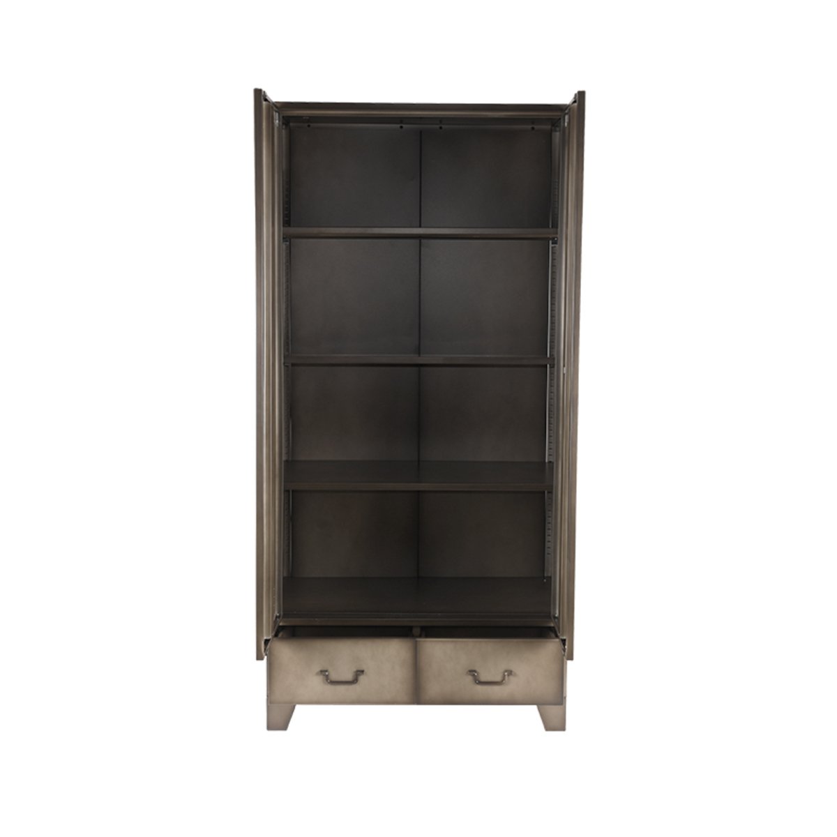 Hoge kast Fence vintage metaal, 90x50x185 cm