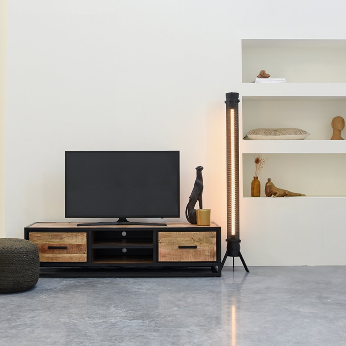 Tv-meubel Tampa rough mangohout, 160x45x40 cm