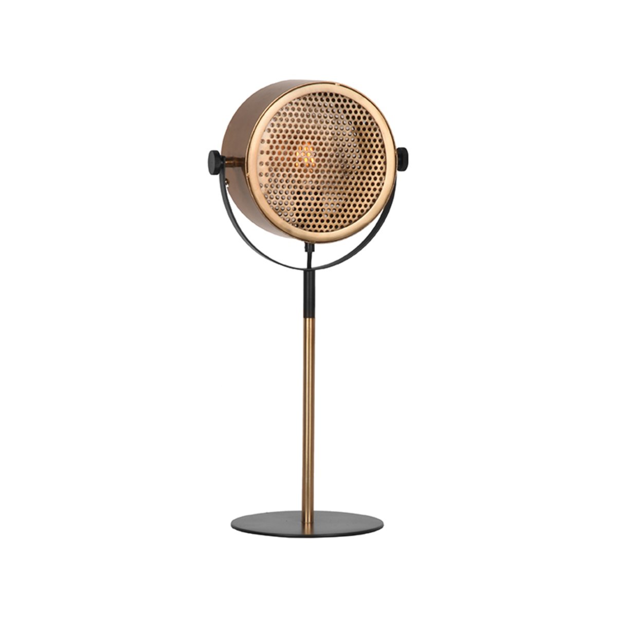 Tafellamp Muse goud en zwart metaal, 20x20x60 cm