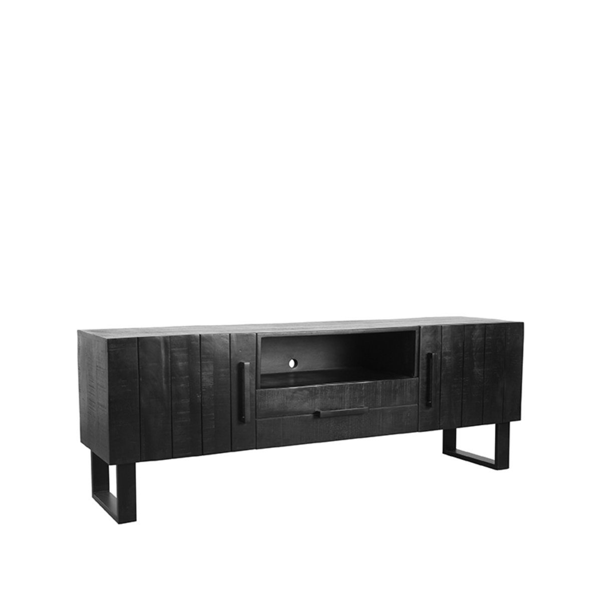 Tv-meubel Santos zwart mangohout, 168x40x60 cm