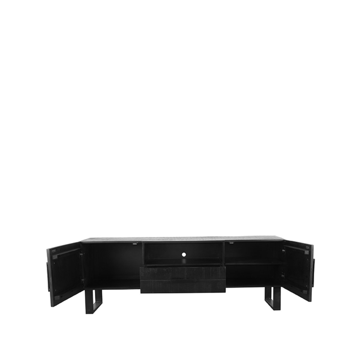 Tv-meubel Santos zwart mangohout, 168x40x60 cm