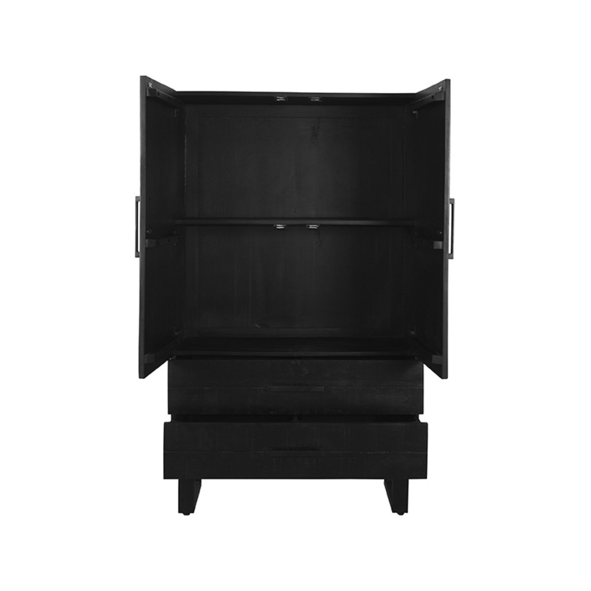 Hoge kast Santos zwart mangohout, 94x40x160 cm