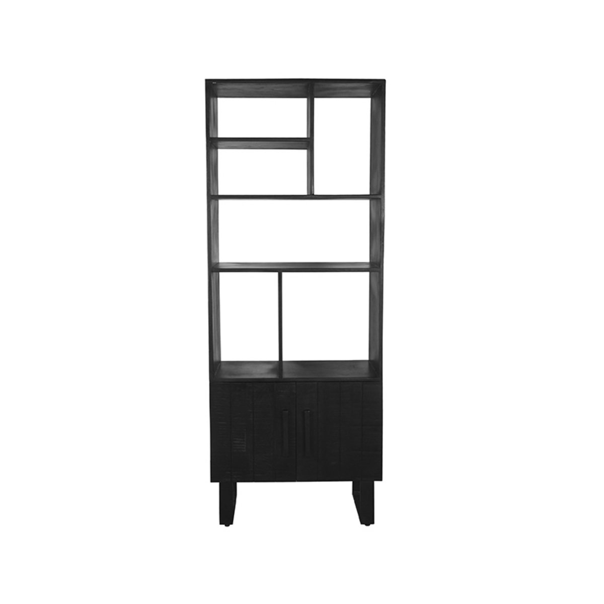 Boekenkast Santos zwart mangohout, 74x40x190 cm