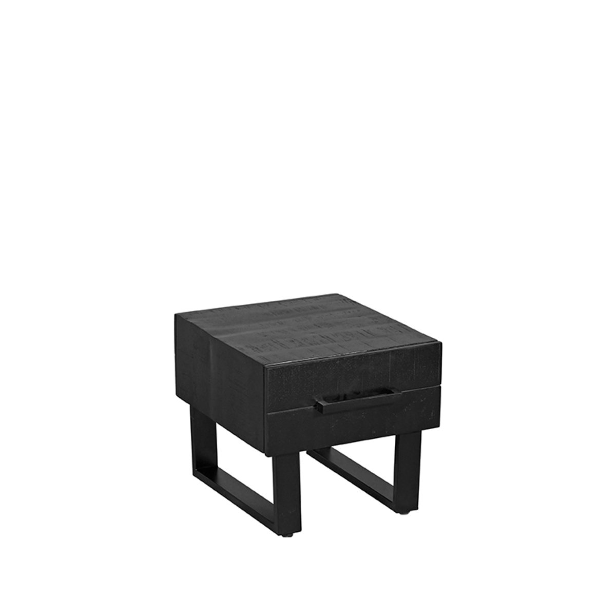 Salontafel Santos zwart mangohout, 50x44 cm