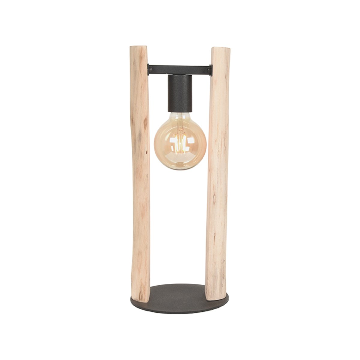 Tafellamp Woody naturel hout, 18x45 cm
