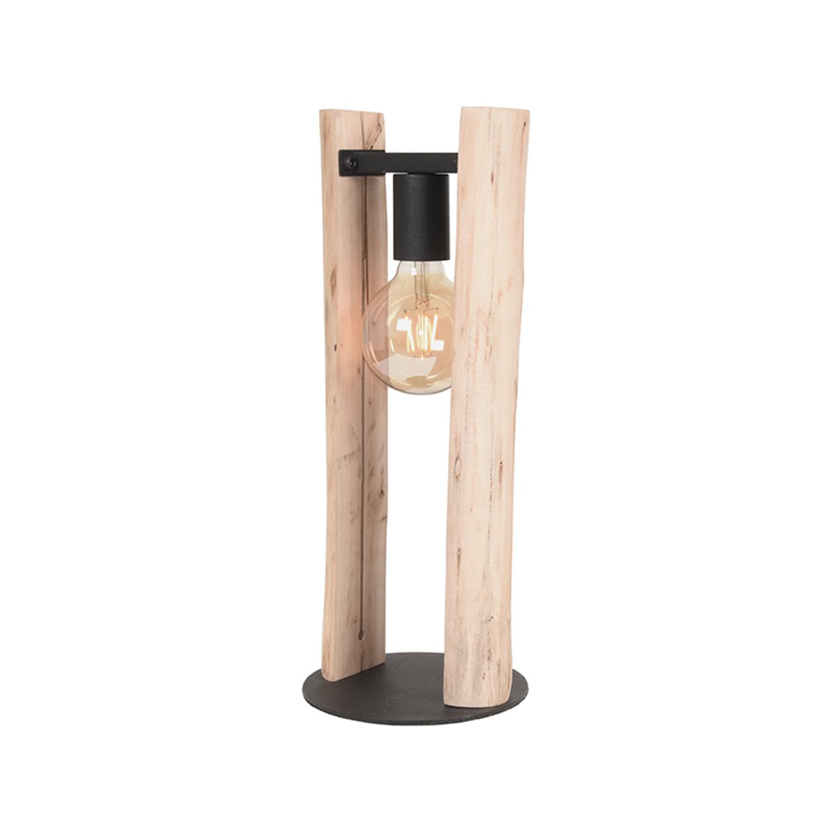 Tafellamp Woody naturel hout, 18x45 cm