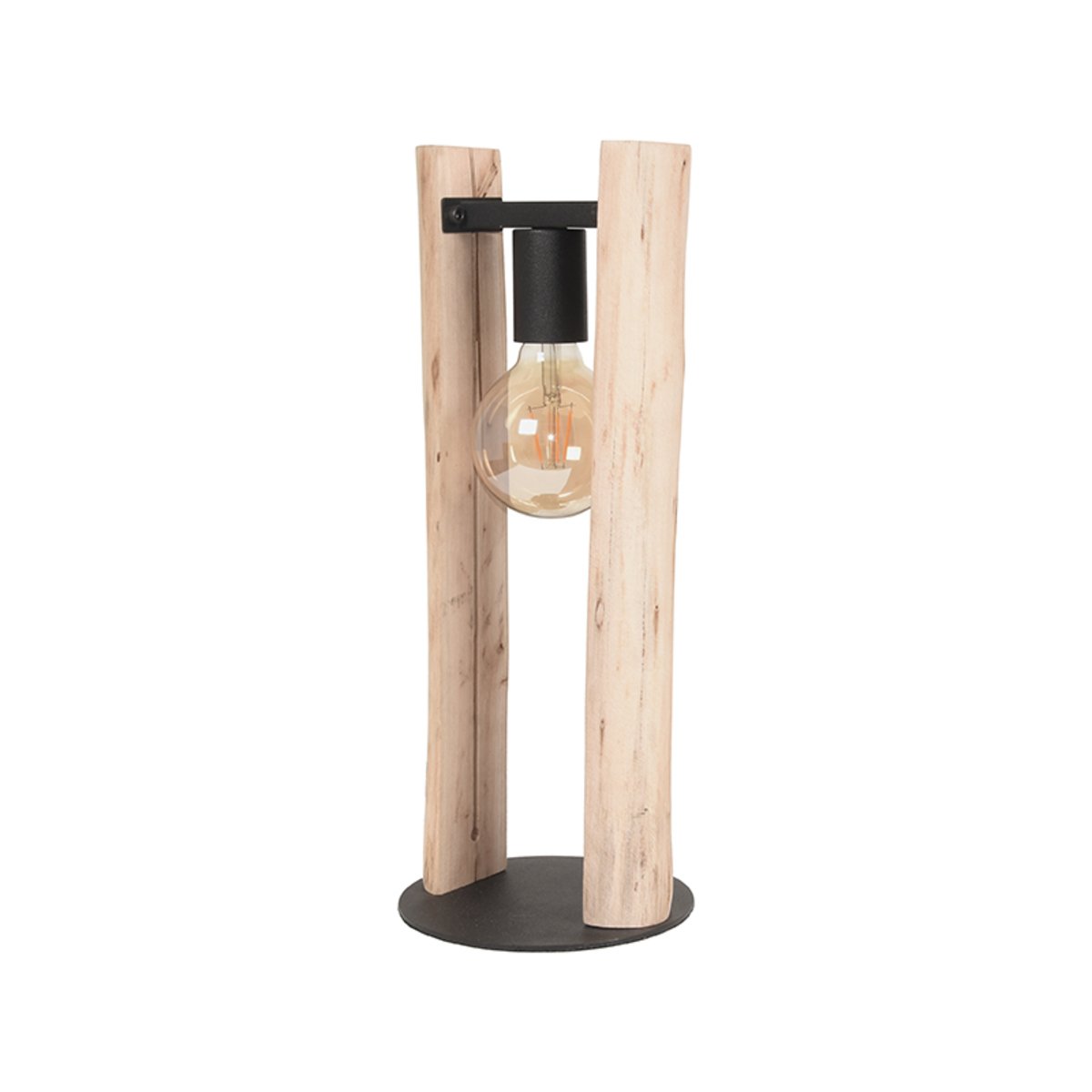 Tafellamp Woody naturel hout, 18x45 cm
