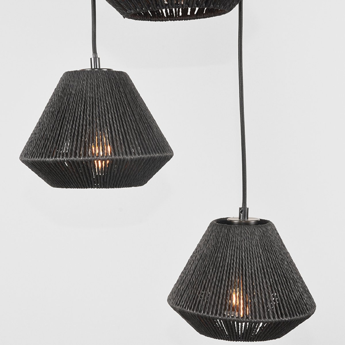 Hanglamp Ibiza zwart jute, 30x150 cm