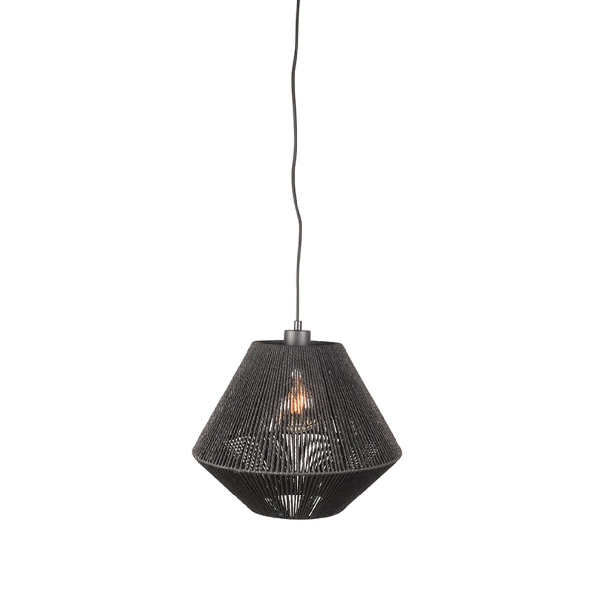 Hanglamp Ibiza zwart jute, 25x150 cm