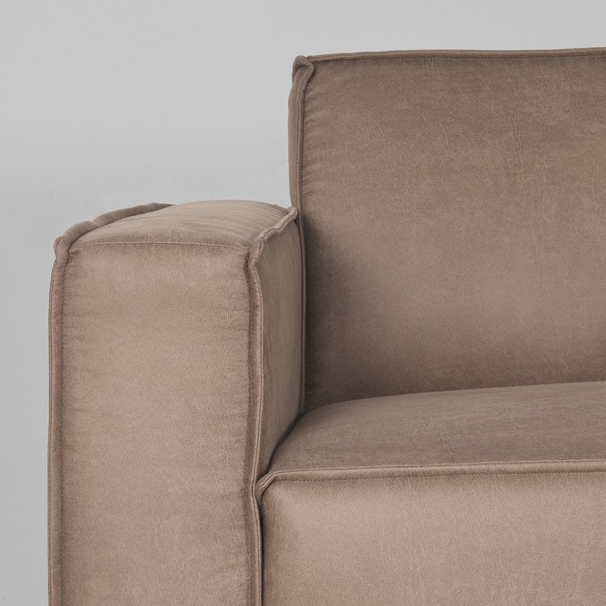 Hoekbank Kay taupe schuim zitting taupe