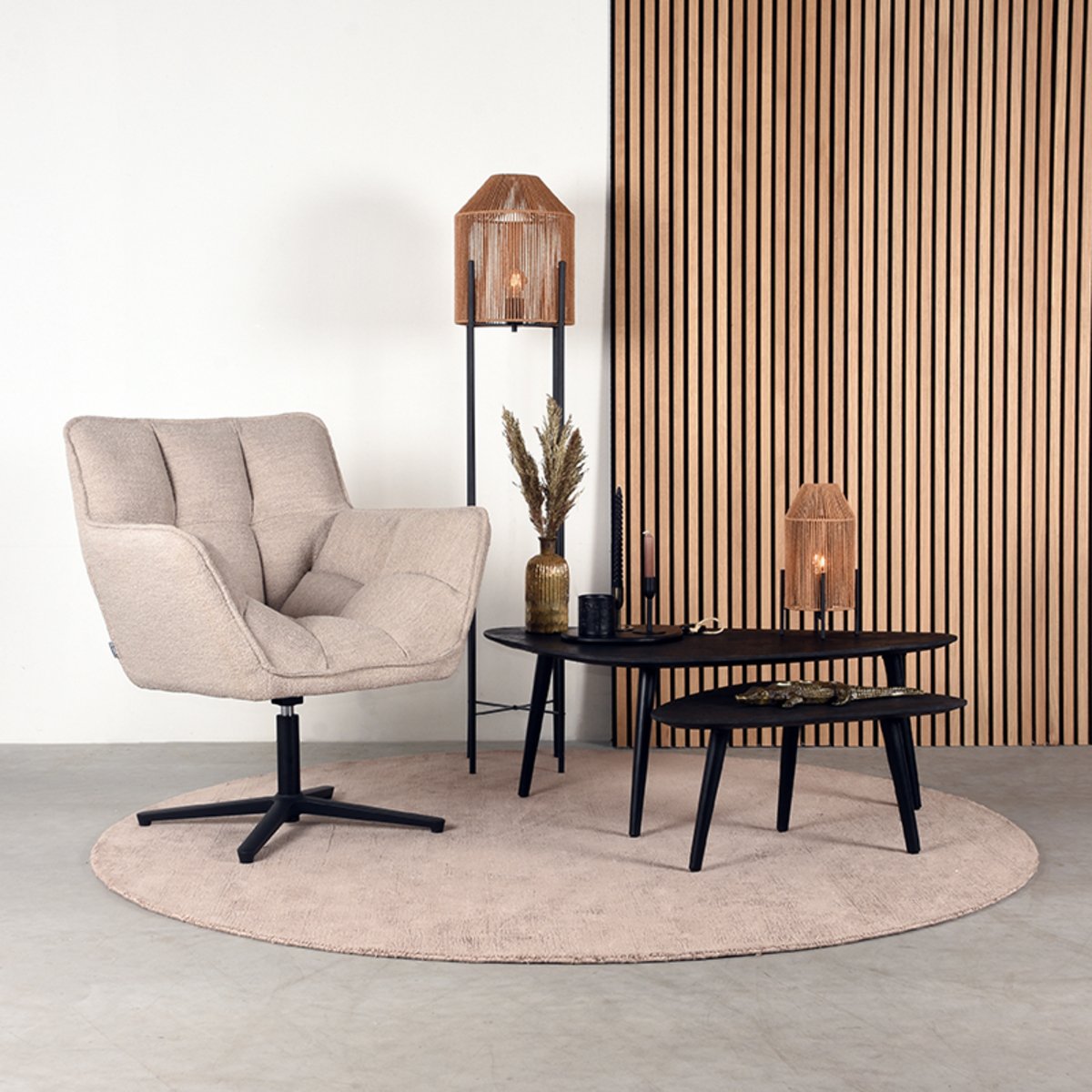 Salontafel set Rock zwart, 110x64 cm