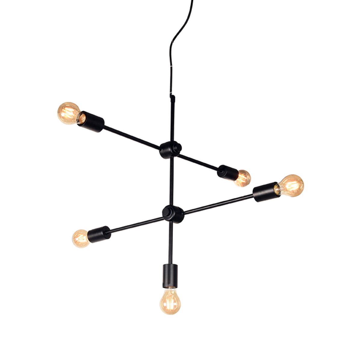 Hanglamp Stilo zwart, 70x70x70 cm