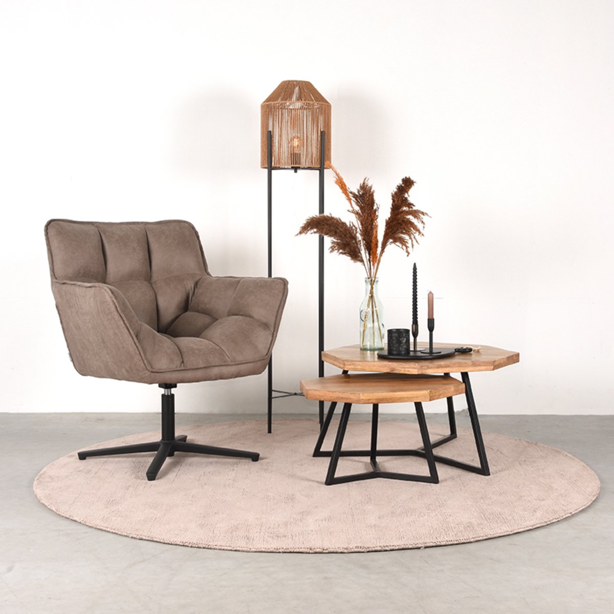 Salontafel set Figure rough, 70x70x40 cm