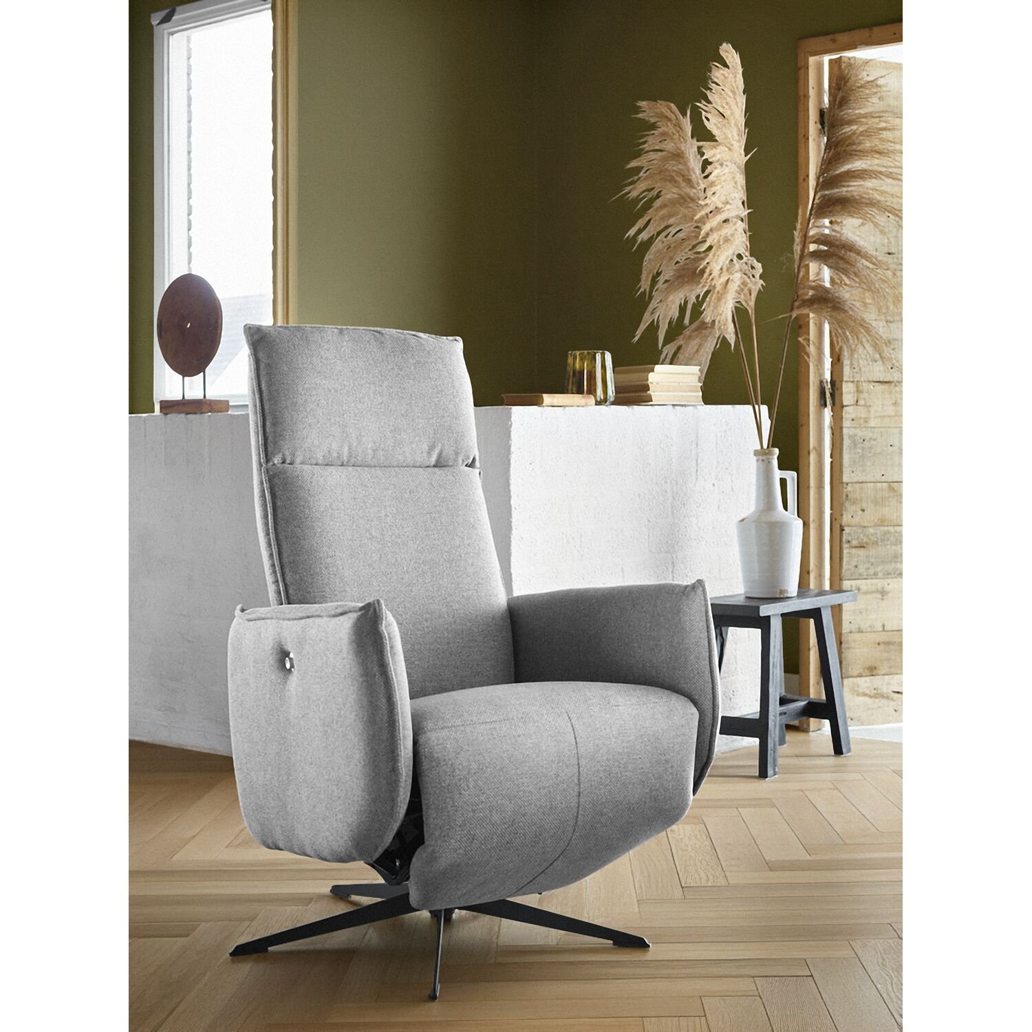 Relaxfauteuil Moio HR-schuim zitting zinc