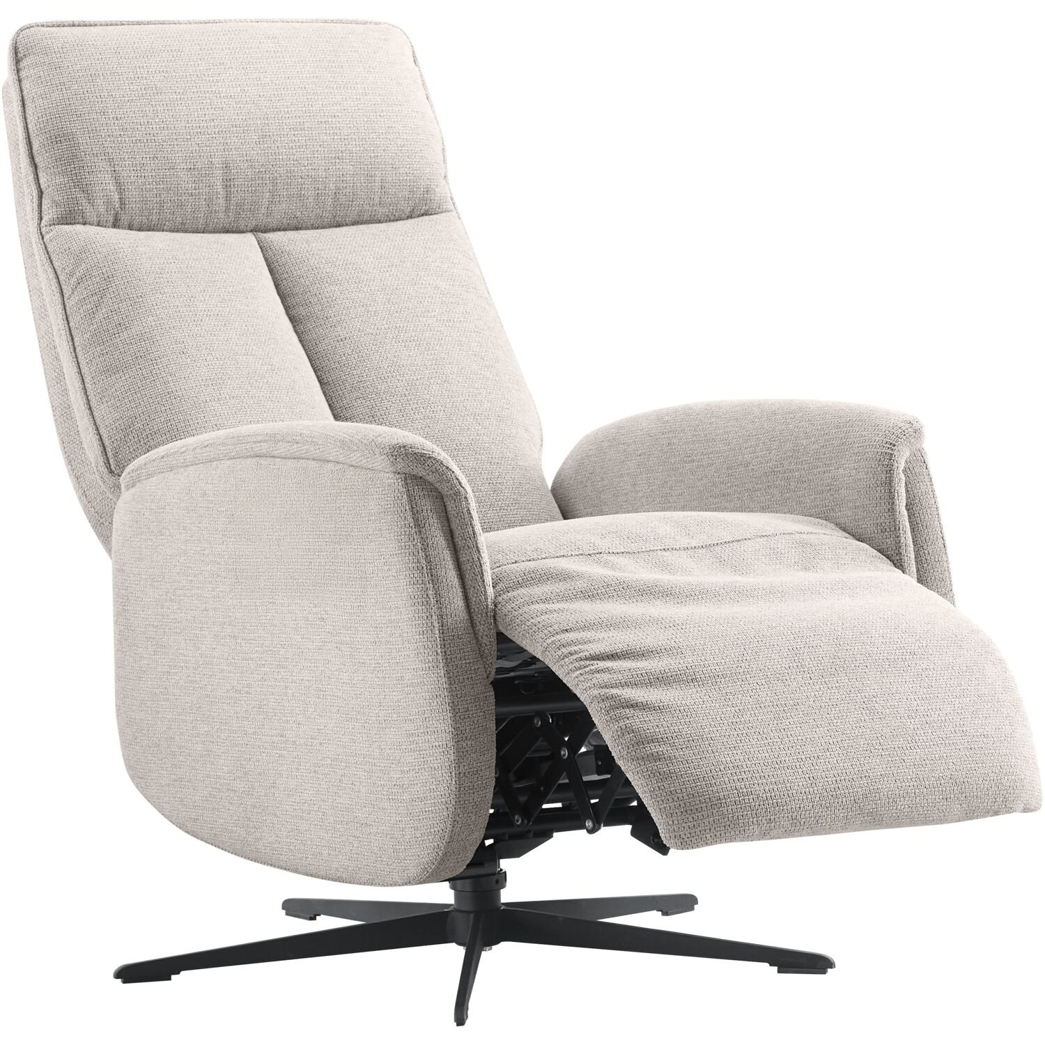 Relaxfauteuil Assele HR-schuim handmatig verstelbaar lichtgrijs