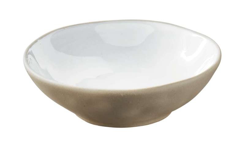 Theetip Pronto zand/wit aardewerk, 11x3 cm