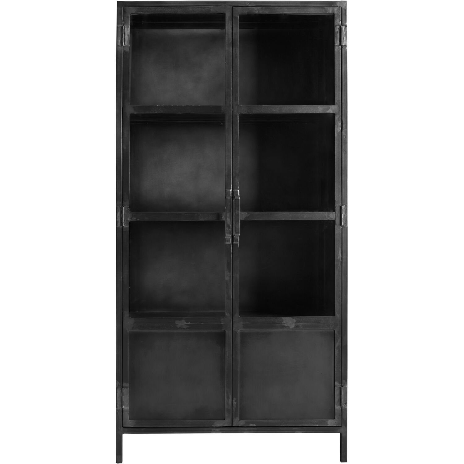 Vitrinekast Carpino 180 x 90 metaal met 2 glasdeuren