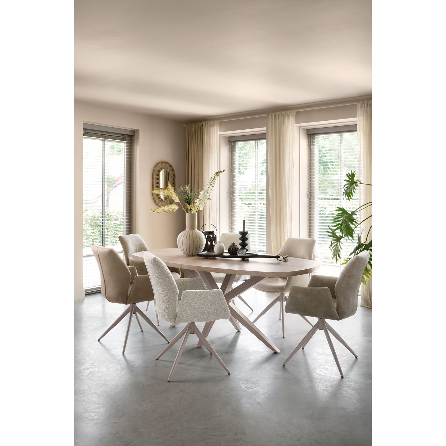 Eettafel Mascaro 190x102 cm Deens ovaal Misty Oak