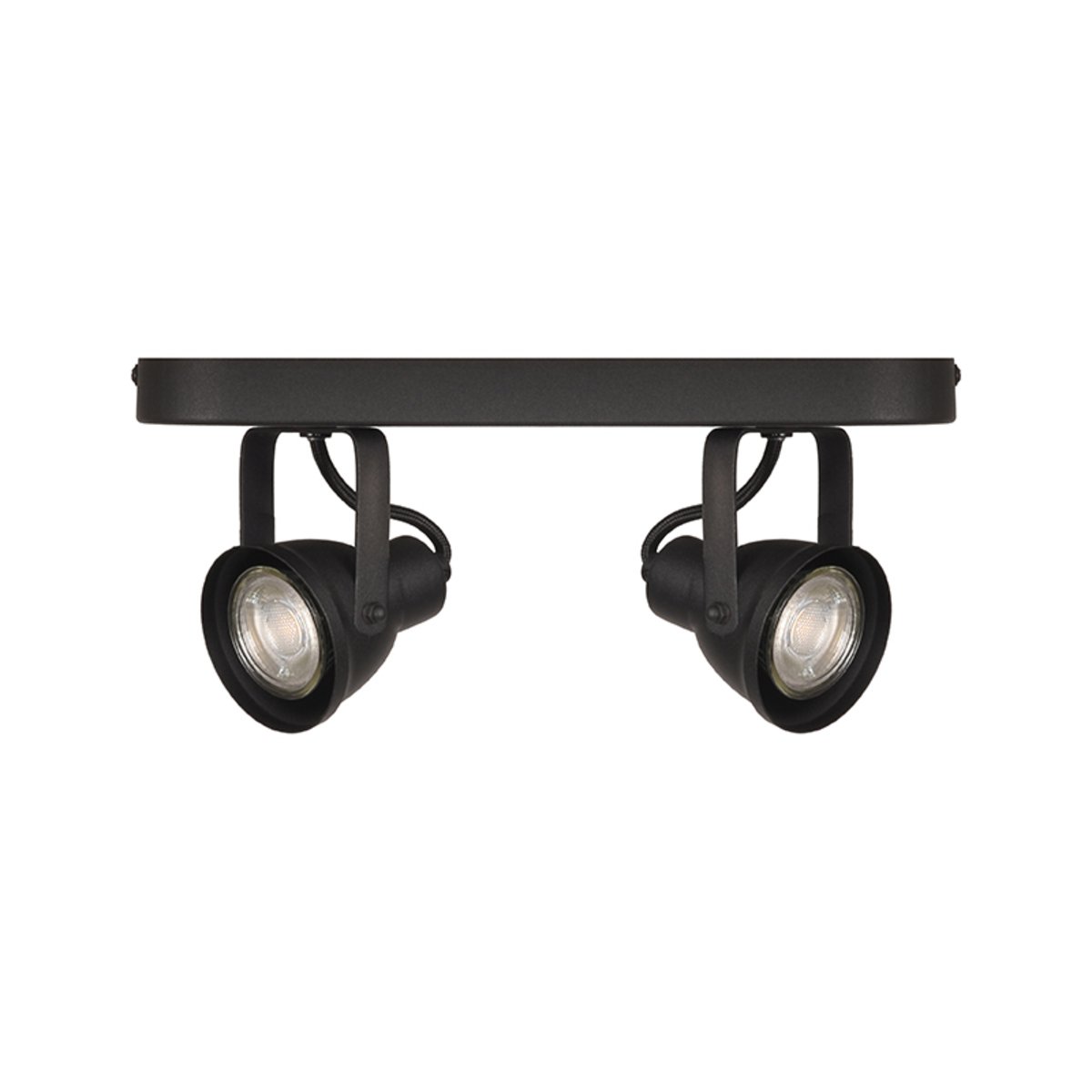 Led Spot Max (2-lichts) zwart metaal, 30x9x16 cm