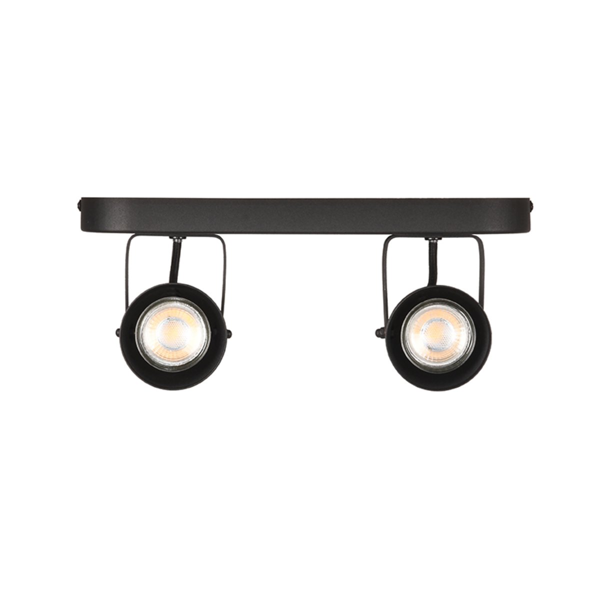 Led Spot Max (2-lichts) zwart metaal, 30x9x16 cm