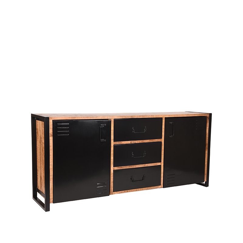 Dressoir Brussels rough mangohout, 190x45x85 cm